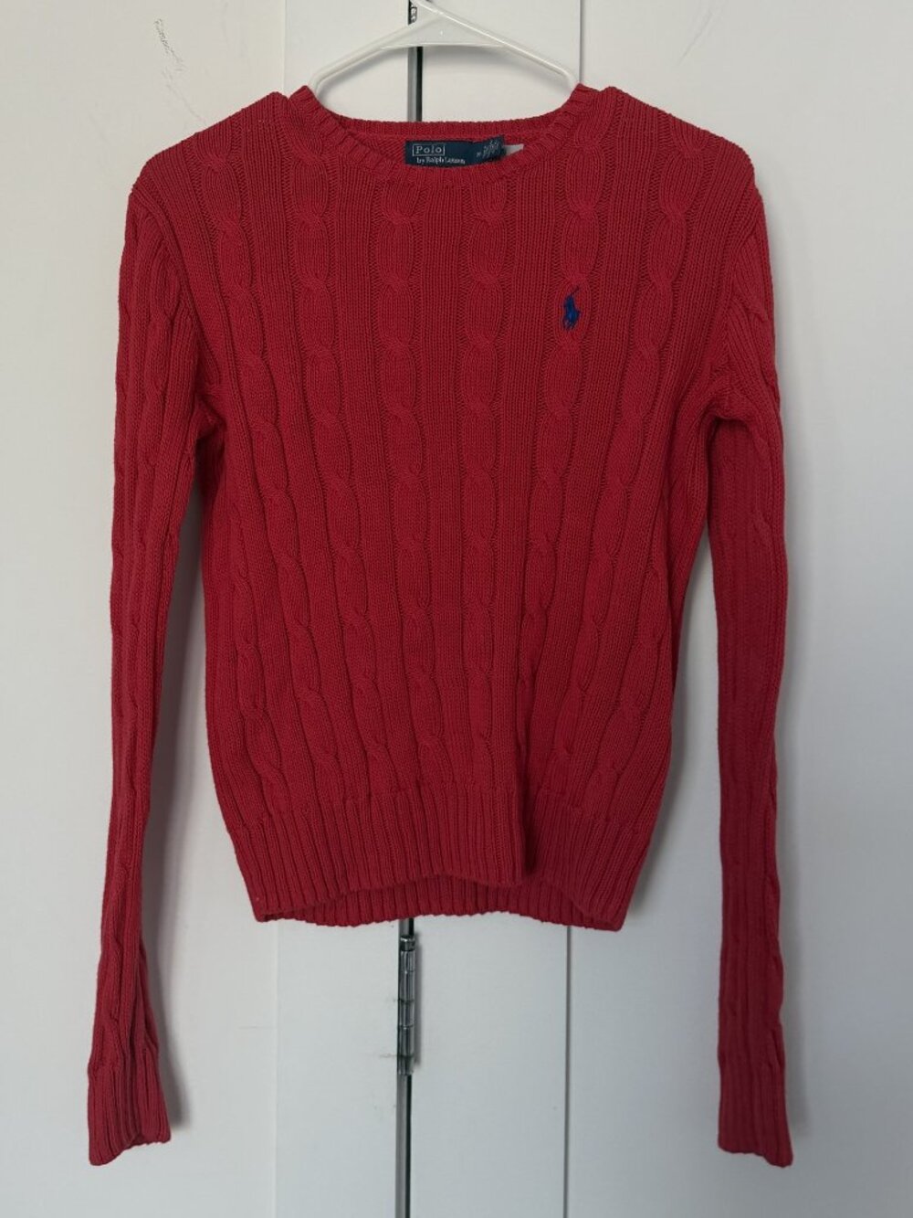 Polo Ralph Lauren Cable Knit Crewneck Sweater Red
